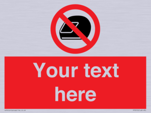 Custom No Motorcycle Helmets Sign